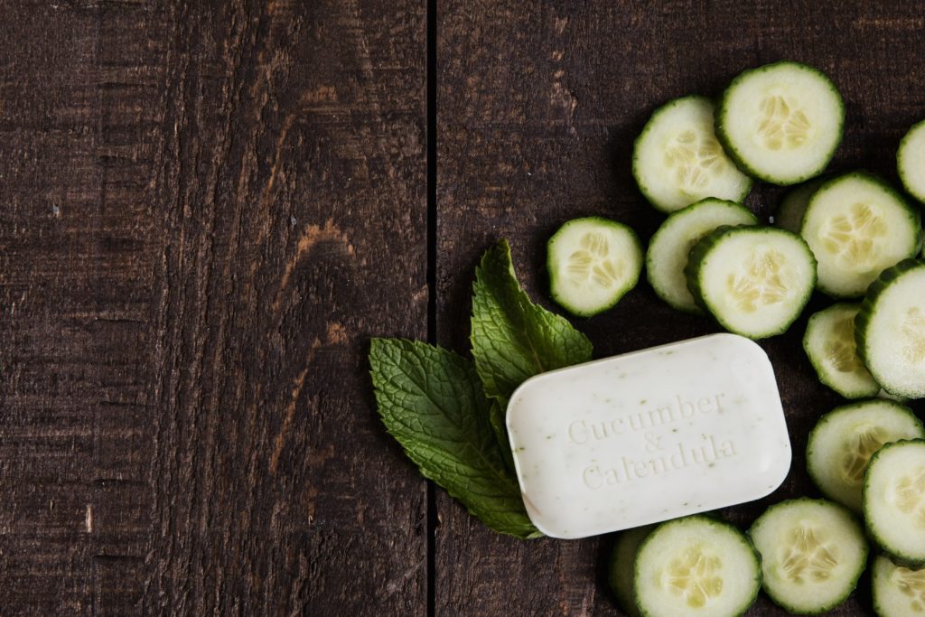 homemade diy cucumber mint natural soap 